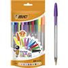 BIC CRISTAL BIC Penne Colorate a Sfera, Cristal Multicolour, Colori Assortiti, Punta Larga (1.6 mm), Confezione da 20 Cancelleria Scuola