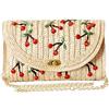 EVEOUT Pochette e Clutch in paglia intrecciata Donna Borsa a tracolla Chic Cherry da ragazza Borse a spalla da spiaggia estiva
