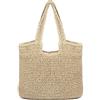 LHHMZ Borsa a tracolla in paglia da donna Borsa tote grande da spiaggia estiva Borse di paglia intrecciate a mano