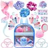 Get Trend Disney Stitch Accessori Capelli Bambina e Zainetto Set Mollette Capelli Stickers Spazzola Capelli Fasce Scrunchies Regali Ragazze (Blu Stitch)