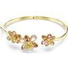 SWAROVSKI BRACCIALE RIGIDO IDYLLIA, FIORE, TAGLIO MISTO, PLACCATO ORO M - 16.6 CM