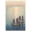Hiroshi Yoshida Prints Shining Sea Full-scale 40,5 cm x 27 cm Ristampa non co...