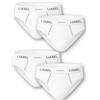 o-day Liabel 4 Slip Uomo Cotone Bianco o Nero e Mutande Uomo Pack con Cuciture Rinforzate Set Intimo Uomo Slip con Elastico Esterno Male Underwear (IT, Testo, XXL, Regular, Regular, Bianco - 4pz)