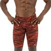 TYR Durafast Elite Athletic Jammer Swimsuit Costume a Pantaloncino, Nero/Arancione, 4 Uomo
