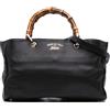 Gucci Pre-Owned - Borsa shopper media in pelle di vitello e bambù 2016-2025 - Donna - pelle di vitello/bamboo - Taglia unica - Nero