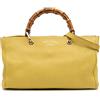 Gucci Pre-Owned - Borsa shopper media in pelle di vitello e bambù 2016-2025 - Donna - pelle di vitello/bamboo - Taglia unica - Giallo