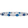 Bling Jewelry Gioielli da sposa tradizionali in stile vintage con zirconi cubici 7x5 forma ovale AAA CZ 20 CTW alternati pietre preziose simulate chiaro AAA CZ zaffiro blu braccialetto tennis per donna matrimonio