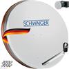 SCHWAIGER Sistema SAT Set satellitare Parabola satellitare Quad LNB digitale 8X connettore F 7mm acciaio Antenna SAT completa Grigio chiaro 74,5 x 84,5 cm