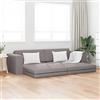 vidaXL Divano Letto 2-in-1 Tortora 245x150x60.5 cm Tessuto