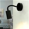Licht-Erlebnisse Lampada da parete con interruttore, nero, braccio flessibile, applique GU10, collo di cigno lampada da letto, girevole, lampada da lettura da parete, luce da lettura, spot