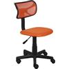 BAKAJI Sedia Girevole 5 Ruote Ufficio Cameretta Scrivania Schienale Ergonomico Arancio