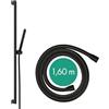 hansgrohe Pulsify S - Set doccetta per doccia con doccino a risparmio idrico (EcoSmart, PowderRain), tubo flessibile (1,60 m) e asta doccia (0,90 m), nero opaco, 24382670