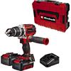 Einhell Trapano a percussione professionale TP-CD 18/60 Li-i BL Power X-Change (Li-Ion, 18 V, brushless, 60 Nm, numero di impatto 32000 min-1, include 2 batterie da 4,0 Ah e caricabatterie)