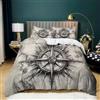 Generic Grigio Set copripiumino Copripiumino in poliestere 100% Schizzo rosa dei venti Set biancheria da letto con cerniera 160 x 200 cm con 2 federe - Morbido durevole Facile da pulire