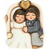THUN, Bomboniera Matrimonio con Coppia di Sposini Classici in Ceramica Decorata a Mano, Versione Piccola, Linea Bomboniere, 5.8x3.5x7 cm h