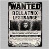 DOGT Bellatrix Lestrange Wanted Harry Potter Tin Sign Metal Sign Metal Poster Metal Decor Metal Painting Wall Sticker Vintage Tin Sign 7.8 * 11.8 inch(L * W)