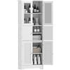 HOMCOM Mobile Colonna Bagno con 3 Armadietti e Ante in Vetro e a Persiana, 60x30x170.5cm, Bianco
