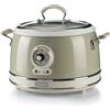 Ariete 2904 Rice Cooker + Slow Cooker - Cuociriso Elettrico con bowl in ceramica - Sushi fatto in casa - Multicooker - Linea Vintage - 3,5 L - 700 W - Beige