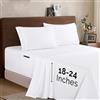 Elegant Comfort, Set di lenzuola di lusso in microfibra 1500 prima qualità, 4 pezzi, morbido, elasticizzato, profondità 45-61 cm, lenzuola con angoli extra profondi, per letto singolo XL, bianco