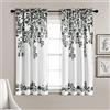 Lush Decor Tanisha - Coppia di tende filtranti per finestre, 160 x 132 cm, colore: bianco e nero