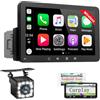 XINROAM Autoradio 1 DIN Compatibile con Wireless Carplay & Android Auto - 7 Pollici Touchscreen Stereo Auto Bluetooth con Schermo, Radio Auto con Mirror Link/USB/FM, Supporta Telecamera Posteriore