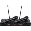 SUPERLUX UK82 DOPPIO RADIOMICROFONO PALMARE WIRELESS UHF CON UNICO RICEVITORE 1 UNITA' RACK