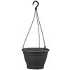 greemotion Vaso fiori sospeso in plastica Lea, fioriera sospesa rotonda con gancio, vaso da appendere, diametro ca. 25 cm, altezza ca. 16,7 cm, antracite