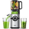 YASHE Estrattore di succo a freddo, YASHE juicer machine con ampio tubo di alimentazione da 12,7 cm per frutta e verdura intere, spremiagrumi con autoalimentazione, alta resa di succo, facile da pulire, ner