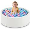 Aunekiv Piscina per palline in schiuma da 89,9 x 30 cm, per bambini dai 1 ai 3 anni, regalo ideale per ragazzi e ragazze, palline non incluse, bianco