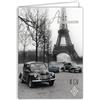Les Collections Rétro IETSCPXL-15008N MAXI GRANDE CARTE XL 22 x 31 cm Renault 4 CV Licenza Ufficiale Torre Eiffel Automotive Auto da Collezione - Interno Bianco 44 x 31 cm - Con Busta, Partenza Ritirata Compleanno