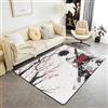 Loussiesd Tappeto geisha giapponese, 100 x 150 cm, per bambini, ragazzi, ragazze, adolescenti, camera da letto, soggiorno, stile giapponese, motivo fiori di ciliegio, tappetino per interni