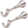 A Key Tech Staffe per aste per tende resistenti da parete, 15,2 cm, supporto extra lungo per tende pesanti, per aste da 3/4 a 2,5 cm, 2 supporti per montaggio a parete, set da due, nichel spazzolato