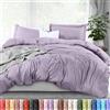 Utopia Bedding, Set copripiumino Queen Size, 1 copripiumino con 2 federe, 3 pezzi, copripiumino con chiusura a cerniera, morbida microfibra spazzolata, 228 x 228 cm (Queen size, lavanda)