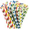 Carehabi 200 cannucce di carta a righe per cocktail, compleanni, matrimoni, Natale, baby shower, celebrazioni e feste, riutilizzabili, 5 colori