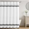 Seasonwood Tenda da doccia bianca e nera tenda da doccia a righe per set da bagno Boho tende da doccia con nappe moderne tende da bagno decorative tessuto impermeabile 182,9 x 182,9 cm