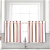 Lush Decor Farmhouse Stripe - Tenda da cucina in cotone riciclato tinto in filo, 73,7 cm di lunghezza x 61 cm, colore: Rosso