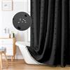 LilyCat LiyCat, tenda da doccia in tessuto bohémien, colore nero, 182 x 183 cm, plissettata, motivo floreale, nappa, graziosa tenda da doccia per arredamento rustico vintage, moderna tenda da doccia