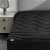 SLEEP ZONE Coprimaterasso rinfrescante di alta qualità, per letto king size, traspirante, lavabile, con tasca profonda da 20,3 a 53,3 cm (nero, king size)