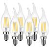 LVWIT Lampadine LED E14 Luce Calda 2700K, Lampadina 4W Equivalenti a 40W, 470LM, Lampadina LED Filamento Fiamma Stile Vintage Retrò, Risparmio Energetico, Non Dimmerabile, Pacco da 6 Unità