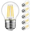 LVWIT Lampadine LED E27 Luce Calda 2700K, Lampadina LED Filamento 4W Equivalenti a 40W, 470LM, Lampadine Luce Calda, Mini Globo G45 Stile Vintage,Risparmio Energetico,Non Dimmerabile, Pacco da 6 Unità