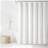 Lush Decor Coastal Chic - Tenda da doccia con bordo smerlato in lino, colore neutro/bianco, 182 x 183 cm, elegante e di lusso, decorazione per il bagno