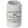 DEGHI Portaspazzolino in ceramica bianco con stampa - New York