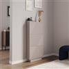 DEGHI Scarpiera salvaspazio 54x117h cm con 3 ante a ribalta cashmere opaco cannettato - Ayla