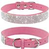 Haoyueer, Collare con strass per cani, grazioso e scintillante, in morbida pelle scamosciata, con diamanti finti, per animali domestici, gatti e cuccioli (XS, Rosa)
