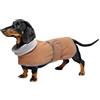 Geyecete -Invernale Cappotto per cane bassotti, con fodera in pile caldo, abbigliamento da esterni in pile polare per cani, con Foro per Imbracatura,Giacca per cani piccola y media-marrone-M