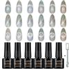 Luxbon 6 pz Cat Eye Gel magnetico smalto per unghie Semipermanente Set - Autunno Colore Set di lunga durata autunno Gel Polish, uv led Soak Off Nail Art Designs Manicure Kit 024