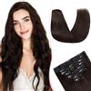 SEGO Pro Extension Capelli Veri Clip 40cm #2 Marrone Scuro 8 Fasce Singole 100% Remy Human Hair Extension Naturali Lisci Invisibili (65g) HairExtension124