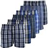 Kandor Boxer da uomo in cotone intrecciato, confezione multipla, confezione multipla da 6, boxer larghi da uomo, mutande classiche da uomo a quadri, comodi boxer multipack, traspiranti sotto i