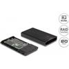 Delock Custodia esterna USB 20 Gbps per 2 SSD M.2 NVMe PCIe con presa USB Type-C