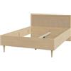 Forte CALASETTA Letto 140 x 200 cm, stile boho, letto con treccia viennese, camera dei ragazzi, camera da letto, in legno di quercia, decorazione in legno di quercia, 147 cm di larghezza x 90 cm di
